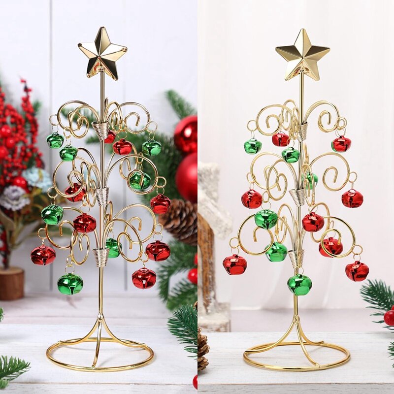 Soporte de Metal para exhibición de árbol de Navidad, gancho de alambre, duradero, 2 piezas