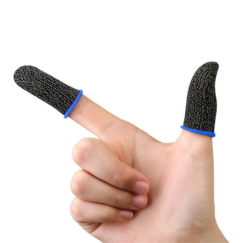 1 Pair Breathable FInger Sleeves For Gaming Touchscreen Finger Covers Silver Fiber For Cellphones Games PUBG Finger Thumb Sleeve