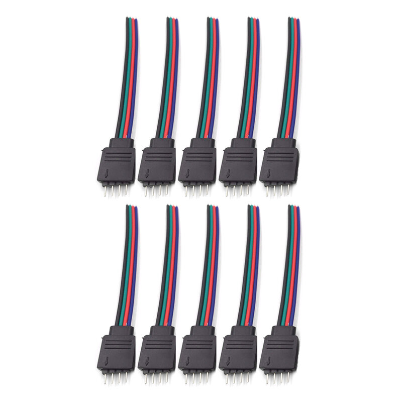 4Pin ชายหญิง RGB เชื่อมต่อสายเคเบิลไฟ LED Strip สายไฟเชื่อมต่ออะแดปเตอร์สำหรับ3528 5050 SMD ไฟ LED Strip