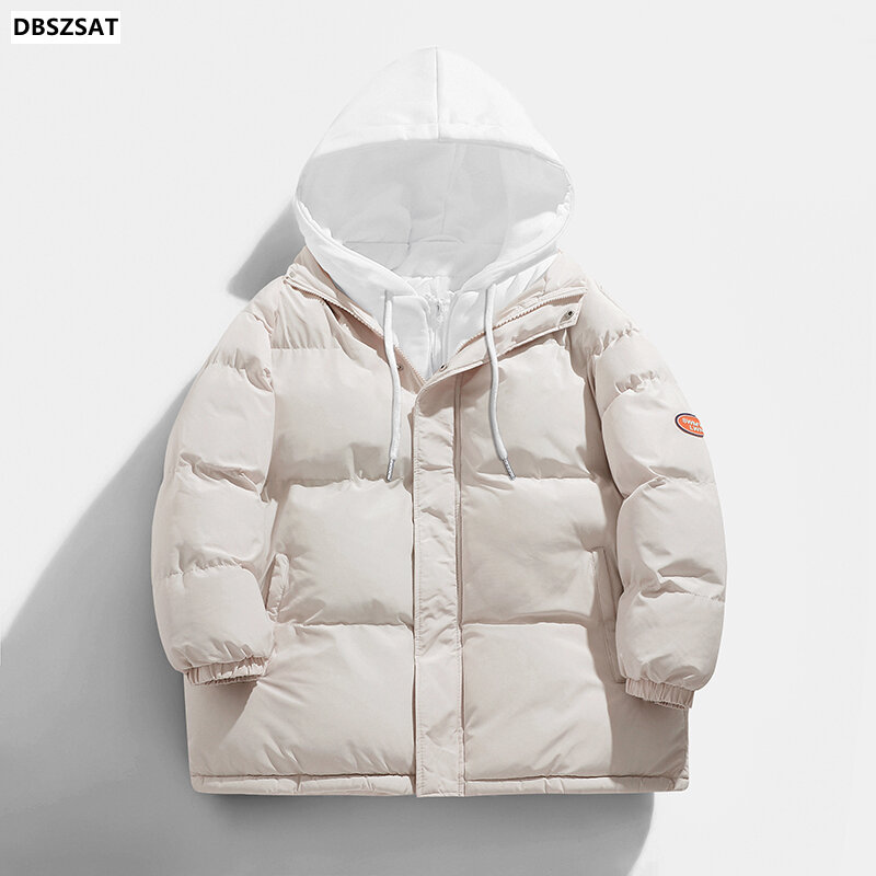 2022 Winter Mens Hooded Jackets Casual Thick Casual Down Parkas Men Windbreaker Warm Zipper Overcoats Mens Clothing Outwear 4XL