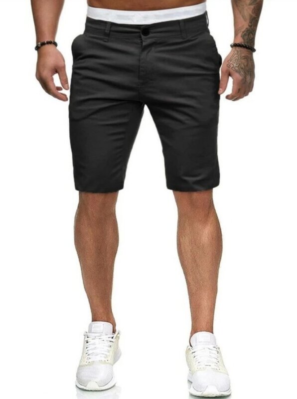 Hot Selling 2024 Summer Casual Shorts for Men with European and American Style Slim Fitting Men's Color Shorts in Foreign Trade