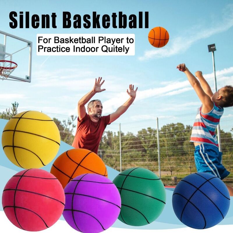 1PC Silent Basketball Squeezable Mute Bouncing Basketball Indoor Training Low Noise Ball for Kids Various Indoor Activities