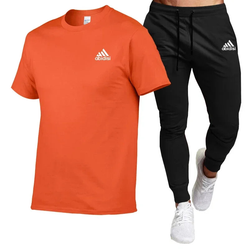 Sommer Herren Sets Baumwolle T-Shirt 2024 Kurzarmhose Casual Sports Hose 2-teiliges Set modische bequeme Kleidung