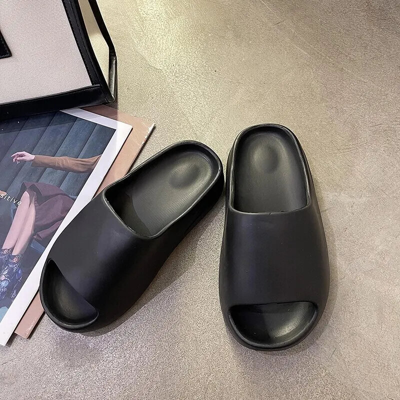 남성용 두꺼운 바닥 슬리퍼, 패션 스타일 플랫폼 욕실 슬라이드, 미끄럼 방지 트렌드 디자이너 신발, 여성 쪼리