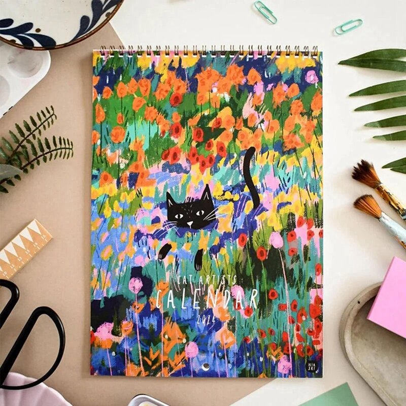 2024 Cats In Art Wall Calendar -12 Months Premium Planner Gift 2024 Cat Garden Calendar Easy To Use