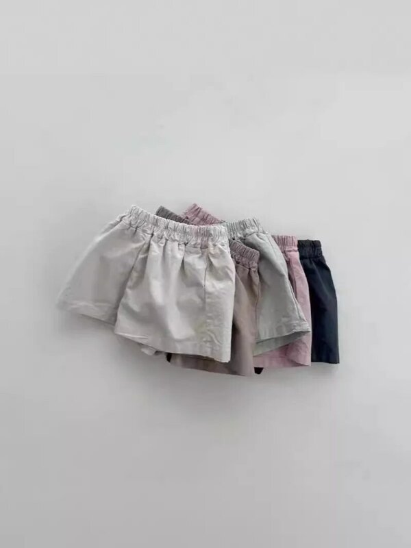 Celana pendek Solid bayi baru musim panas 2024 pakaian serbaguna kasual balita bayi pinggang elastis celana pendek katun bersirkulasi