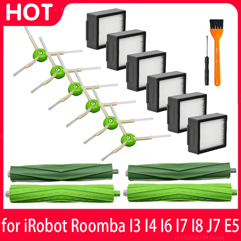 Für IRobot Roomba I7 I8 E5 E6 I3 J7 I6 Roboter Staubsauger Zubehör Wichtigsten Seite Pinsel Ersatzteile