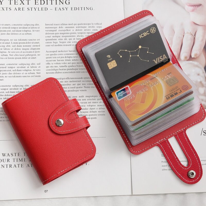 Nowy identyfikator antykradzieżowy etui na karty kredytowe moda damska 24 kartki Slim kieszeń ze skóry Pu etui torebka kopertówka dla kobiet mężczyzn kobiet