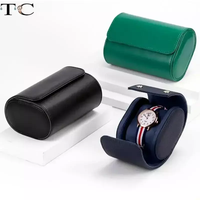 PLT1 kotak penyimpanan jam tangan serat mikro kulit Pu kualitas tinggi tas penyimpanan jam tangan mekanis tahan debu