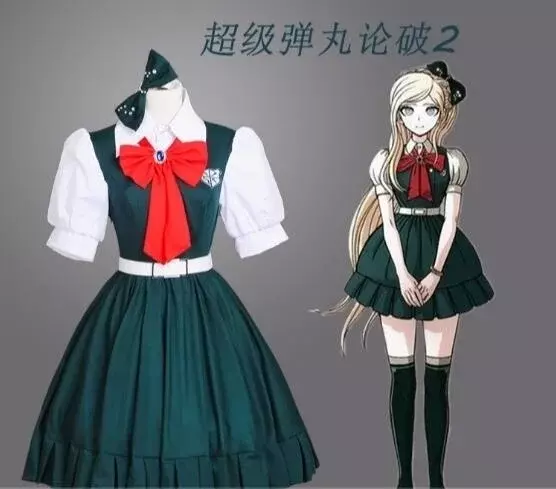 Anime Danganronpa Cosplay Traje para Mulher, Sonia Nevermind, Novo Vestido Verde, Moda
