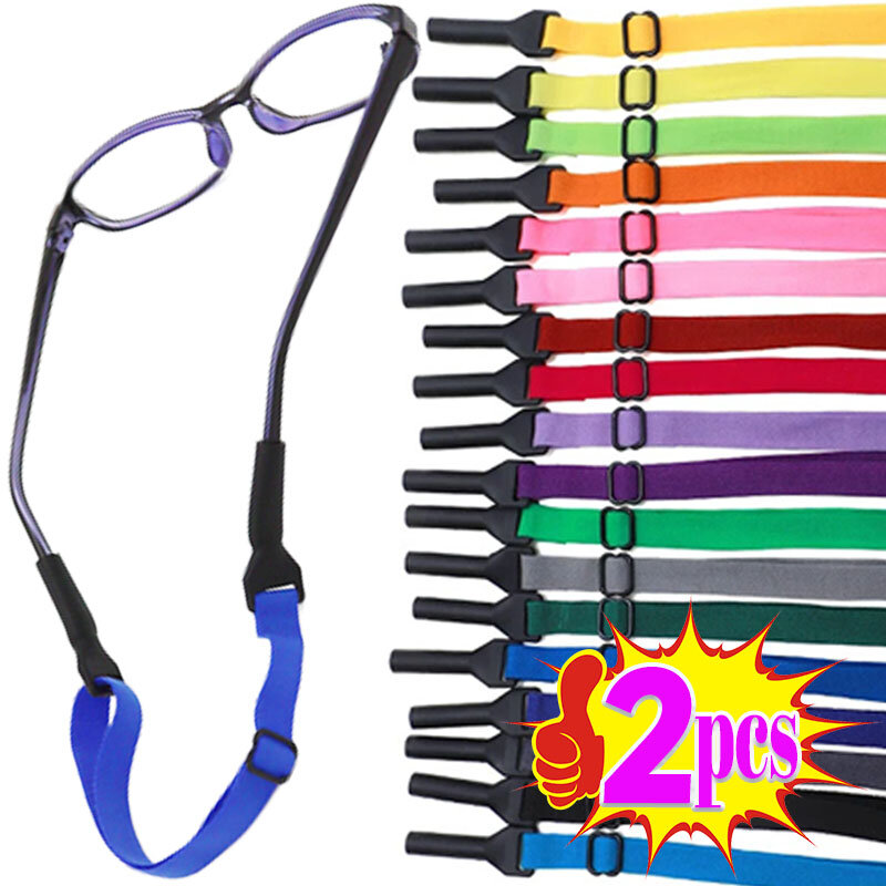 Corda de óculos elásticos para crianças, cabo de fixação antiderrapante, alça para óculos, acessório esportivo, 1 pc, 2pcs
