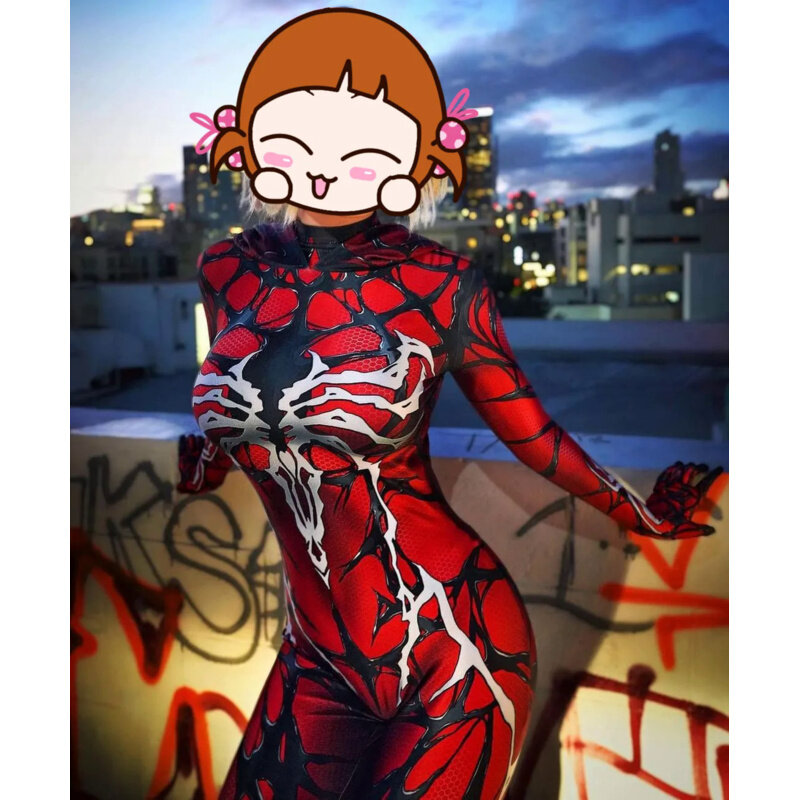 Adults Kids Gwenom Suit Gwen Spidercosplay Costume Halloween Female Girls Woman Superhero Zentai Bodysuit