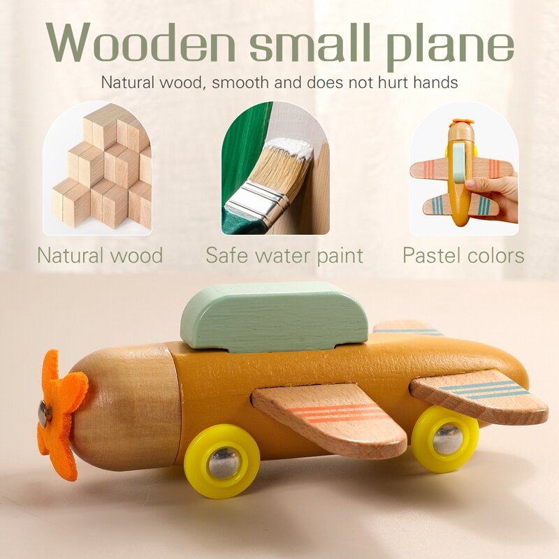 Trendy Infant Aircraft Model Toy Baby Educational Wooden Airplane Toys For Babe Air Planes Toy Boy & Girl Birthday Gifts