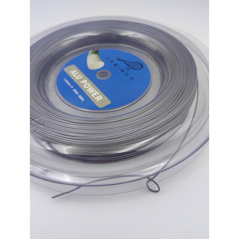 Carrete de cuerda para raqueta de tenis, calidad Luxilon, Alu power, color gris, 200m, 1,25mm