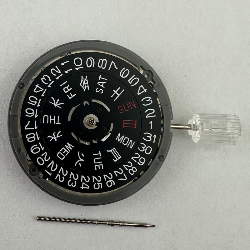 Nh36a mechanisches Uhrwerk hochpräzise 5 Reihen und englischer schwarzer Kalender 3 Uhr Kronen uhrwerk Ersatzteile