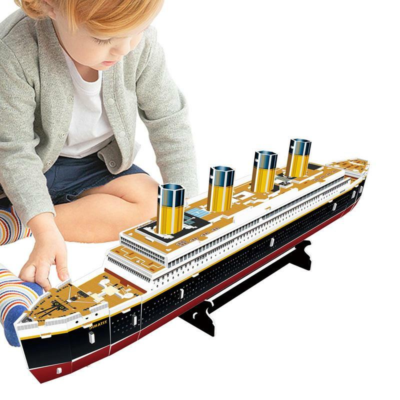 Puzzle dewasa kapal 3D LED, kit kerajinan Model kapal dekorasi meja hadiah Hari Valentine Pernikahan