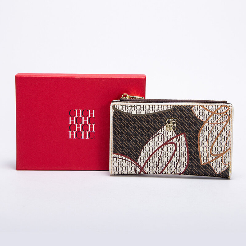 CHCH portafoglio da donna Fashion Letter Cartoon Pattern Classic Retro Long Storage Wallet portafoglio da donna in materiale PVC