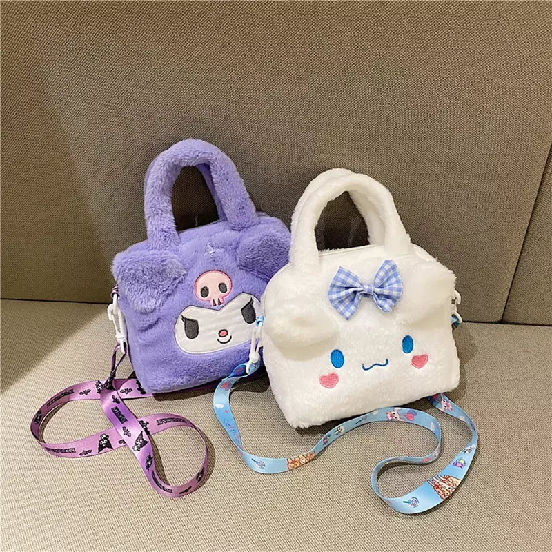 Sanrio tas Kawaii Kuromi Cinnamoroll My Melody kartun Anime tas tangan mewah tas penyimpanan perjalanan wanita hadiah anak perempuan