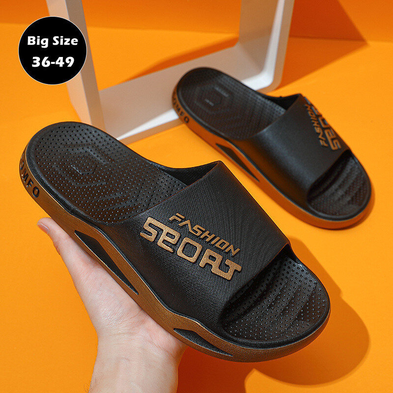 Uomini di grandi dimensioni nuove diapositive estate sandali di lusso donna fuori infradito Casual spiaggia scarpe traspiranti coppie pantofole da casa