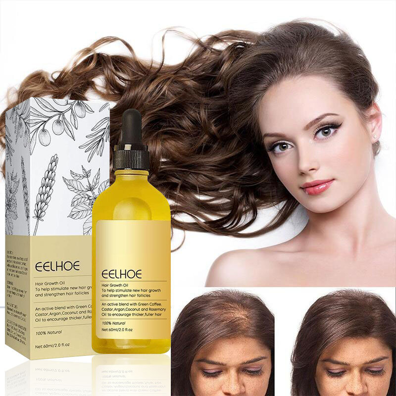 Óleo de crescimento eficiente do cabelo natural, anti perda de cabelo, óleo essencial nutritivo para reparo denso, óleo liso danificado do cabelo, beleza saúde