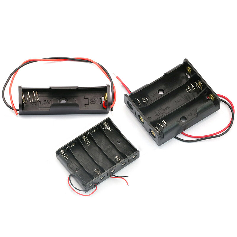 Caja de batería de 1, 2, 3, 4, 5 y 6 vías, soporte de batería de 5 ranuras para 1/2/3/4/8 X soporte de caja sin cubierta de interruptor, 1 ud.