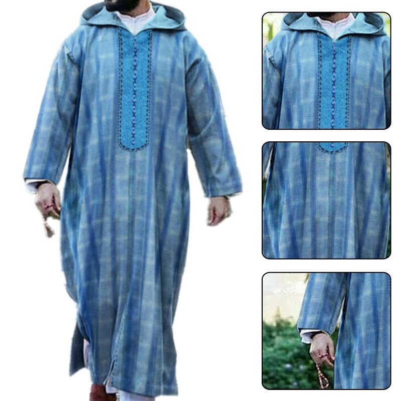 ملابس رجالية إسلامية من Jubba Thobe رداء رمضان قفطان عباية دبي تركيا ملابس إسلامية للرجال رداء غير رسمي مطبوع