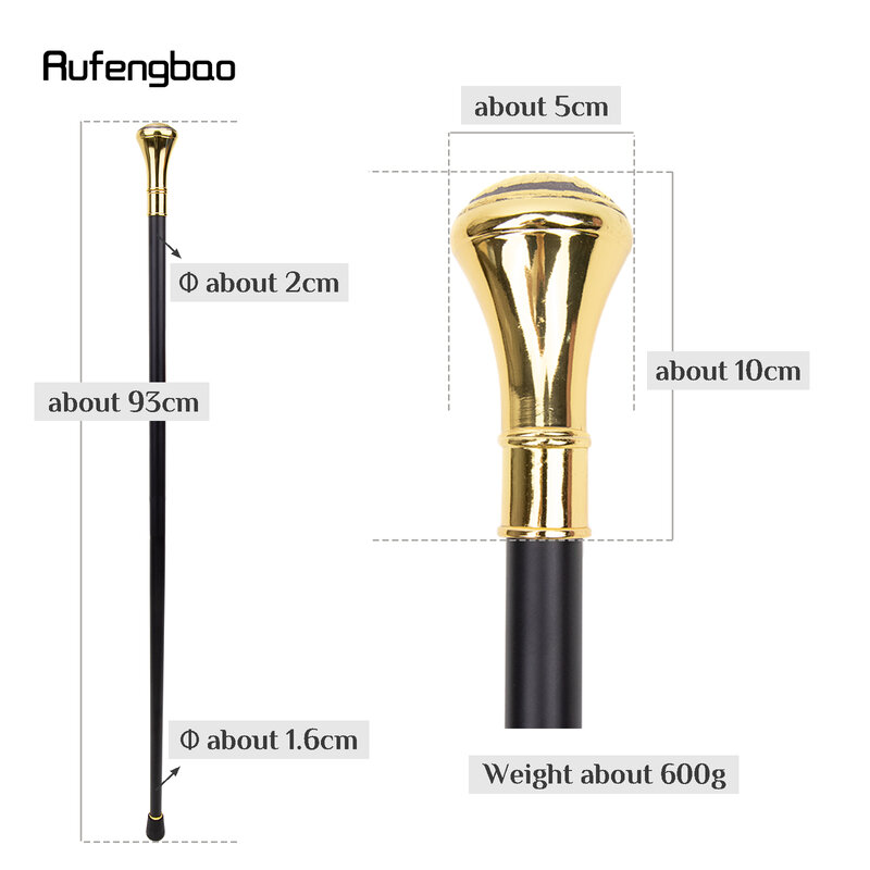 Golden Phoenix Totem Relief Single Joint Walking Stick with Hidden Plate Self Defense Cane Plate Cosplay Crosier 93cm