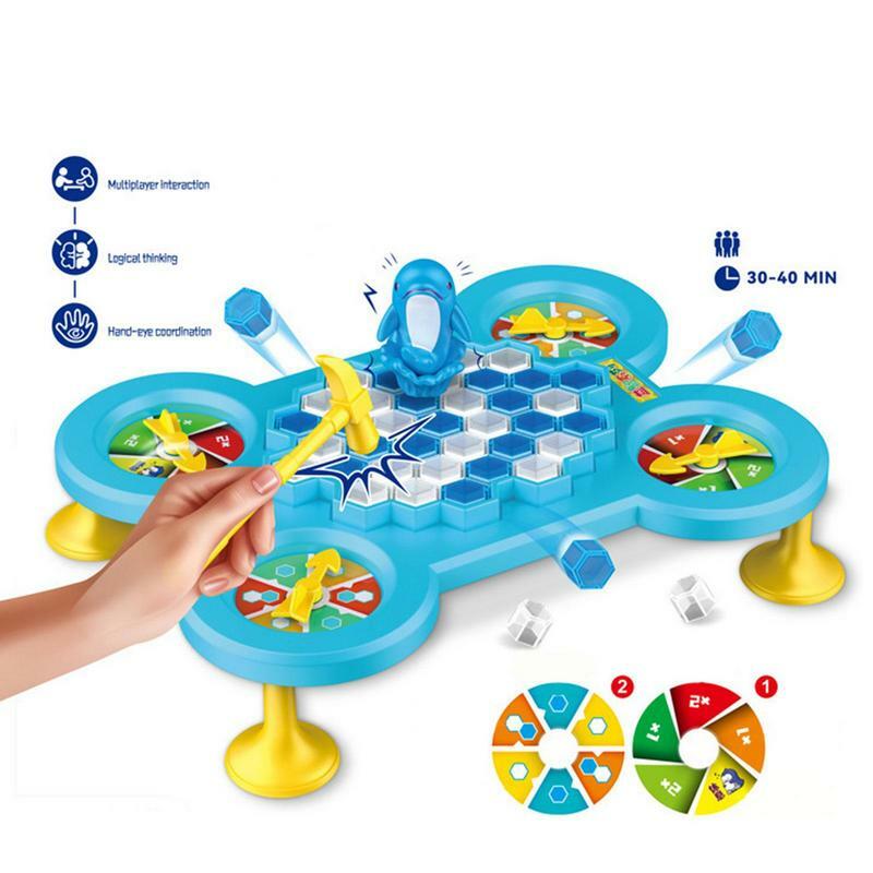 Anak-anak menyimpan hewan pemecah es permainan orang tua anak interaktif lucu keluarga mainan perangkap hewan Desktop es batu keseimbangan mainan
