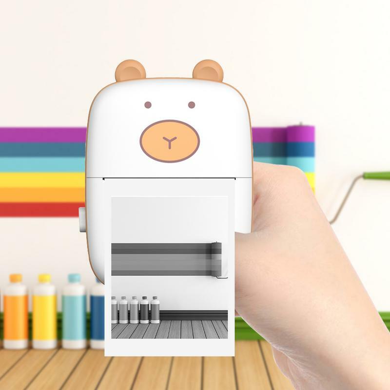 Mini impresora térmica de bolsillo, máquina de impresión inalámbrica con 6 rollos de papel y bolígrafos de 5 colores, sin tinta