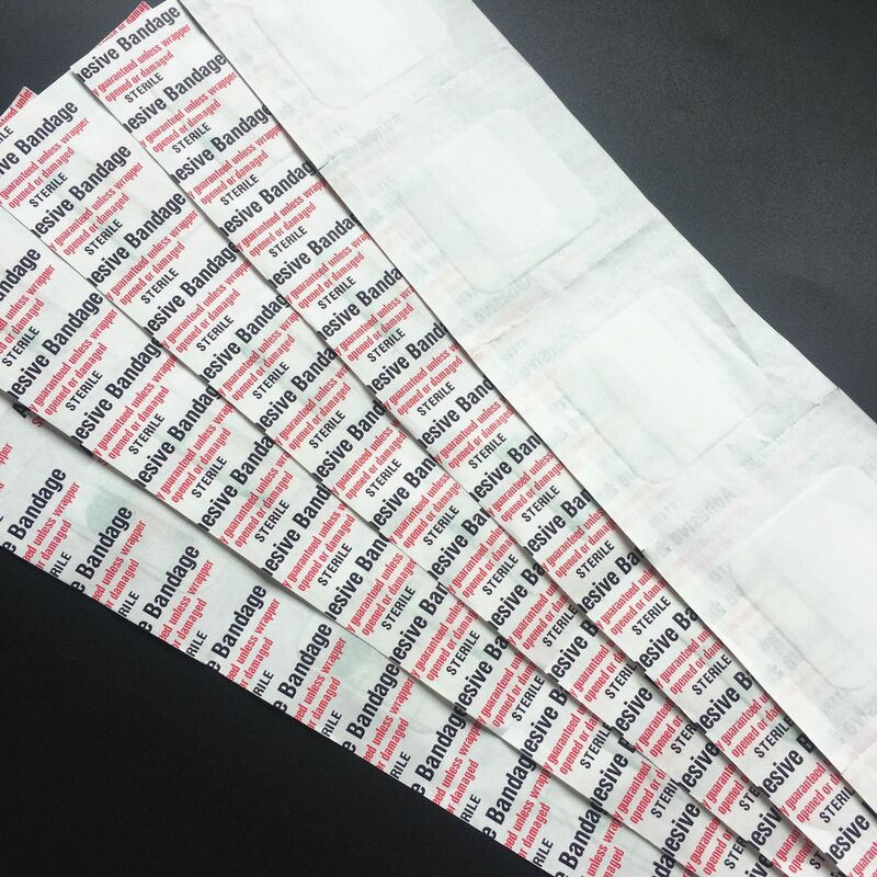 Transparente PU Band Aid bandagem adesiva, impermeável ferida gesso, etiqueta protetora, ao ar livre, casa, primeiros socorros, 38x38mm, 50pcs
