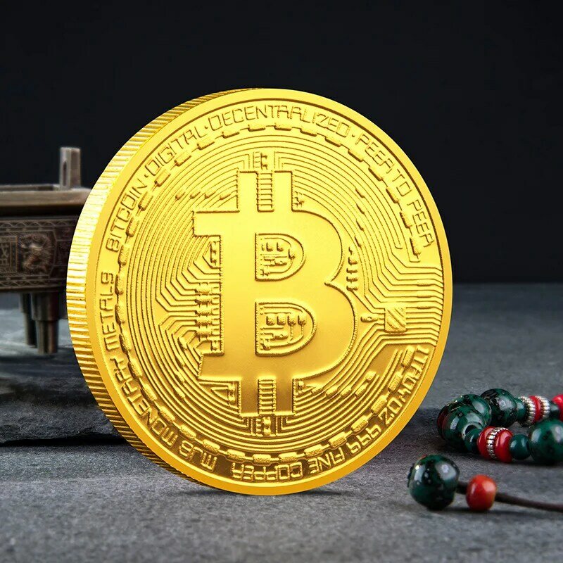 Bitcoin BTC ETH ADA XLM SHIB DOGE XRP SOL DOT LINK Cuman UNI Coin Fisik Logam Crypto Koleksi Koin Mata Uang dengan Casing Plastik