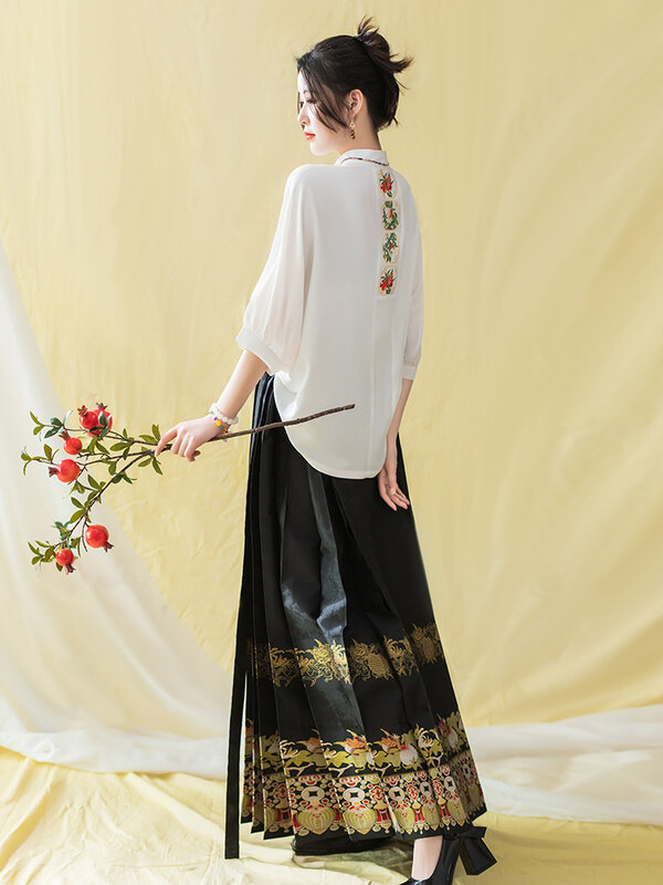 Женская плетеная юбка с коротким рукавом, в китайском стиле