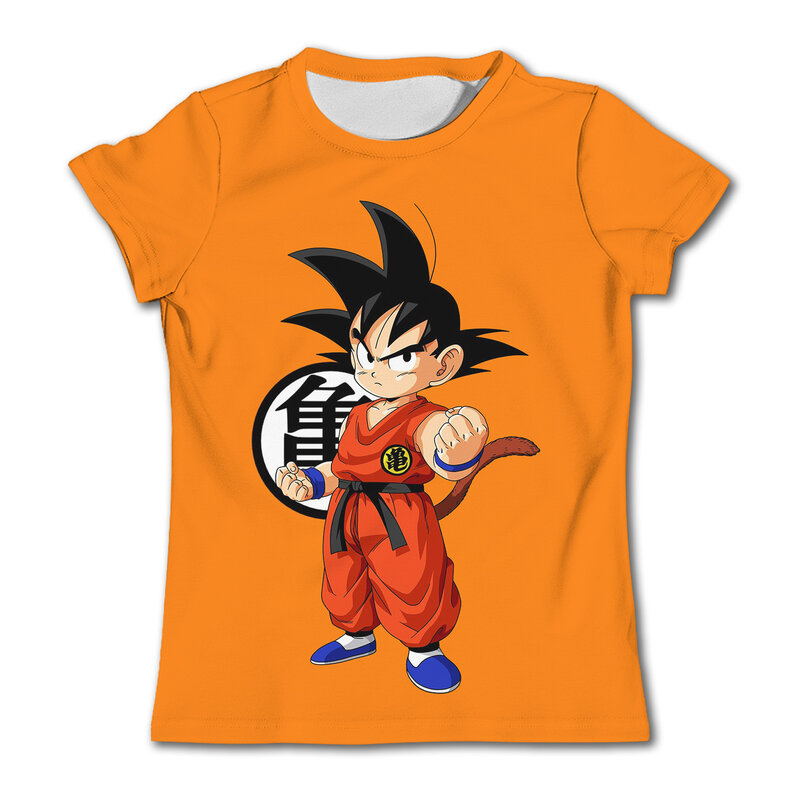Camiseta de dibujos animados de Dragon Ball Z para niños, top de verano de Dragon Ball, camiseta de manga corta de secado rápido