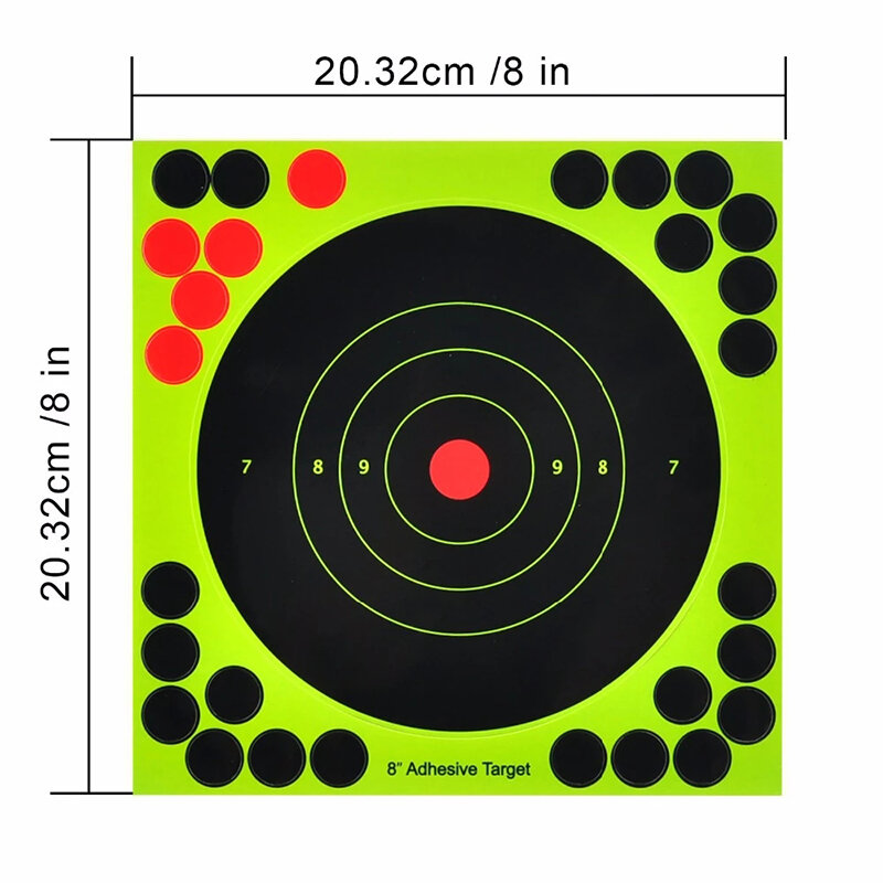 10ชิ้น/เซ็ต8นิ้ว Paintball Target Splatter Blot Target Sticks Target Splatter สติกเกอร์เรืองแสงฟรี6หมุดเป้าหมาย