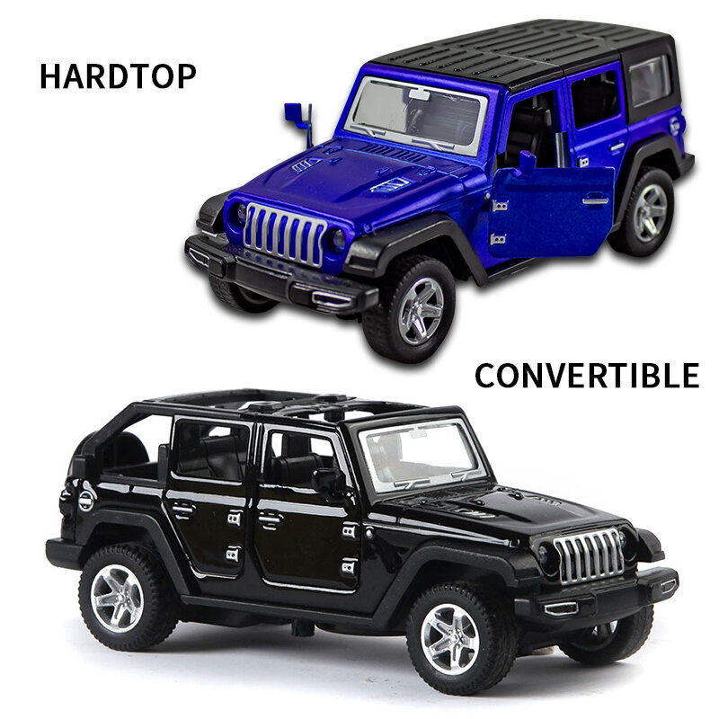 1:36 lega jeep Wrangler modello di auto simulazione fuoristrada tirare indietro decorazione auto ornamenti collezione giocattoli per bambini