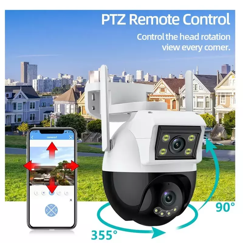 ICsee-cámara de vigilancia 4K de 8MP, videocámara de seguridad CCTV UHD con WIFI, Audio bidireccional, seguimiento ia a todo Color para exteriores, hogar inteligente, PTZ