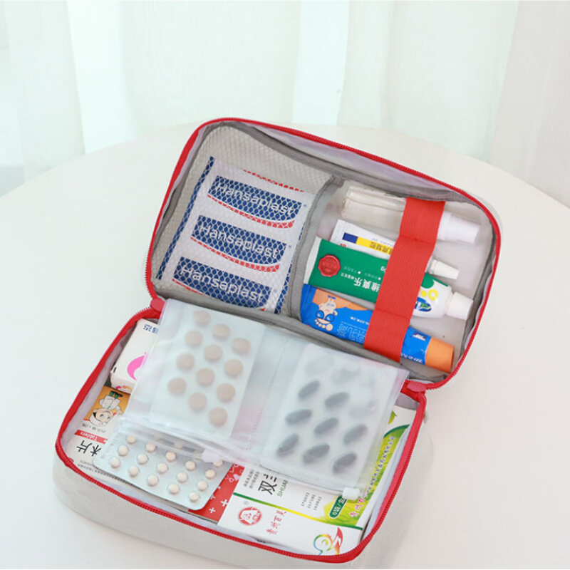 Kit de primeiros socorros portátil para cuidados saudáveis Grande caixa de comprimidos Medicina Bag Organizador de armazenamento Recipiente de emergência