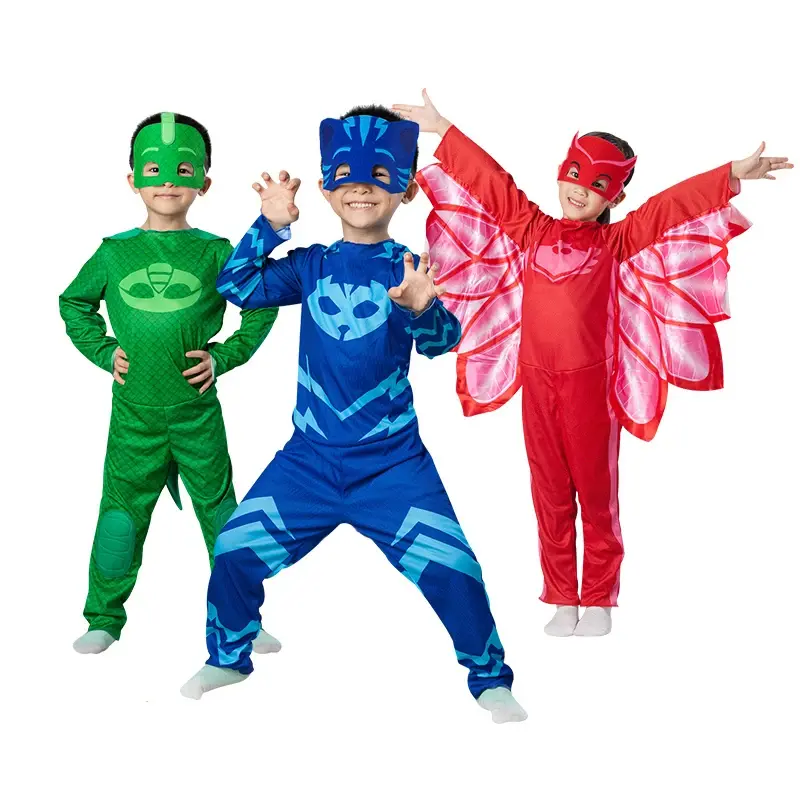 Costume de Cosplay PJ de Dessin Animé pour Enfant Garçon et Fille, Vêtements de Noël, Halloween, ixd'Anniversaire, Accessoires, Cadeaux