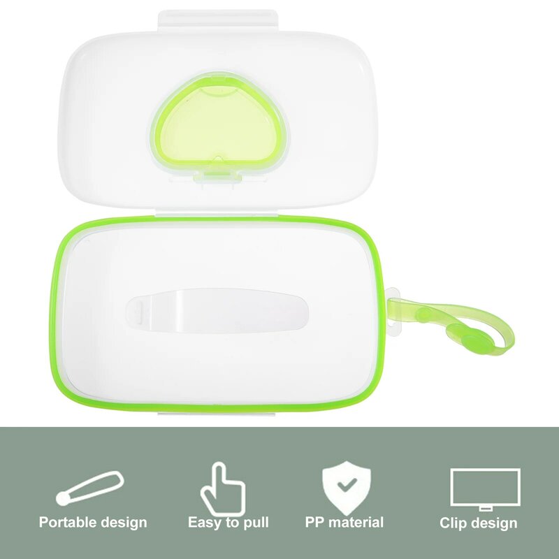 Portable PP Plastic Baby Wipes Dispenser, Caixa de tecido de fraldas recém-nascidas, caixa ao ar livre, dispensador de berço