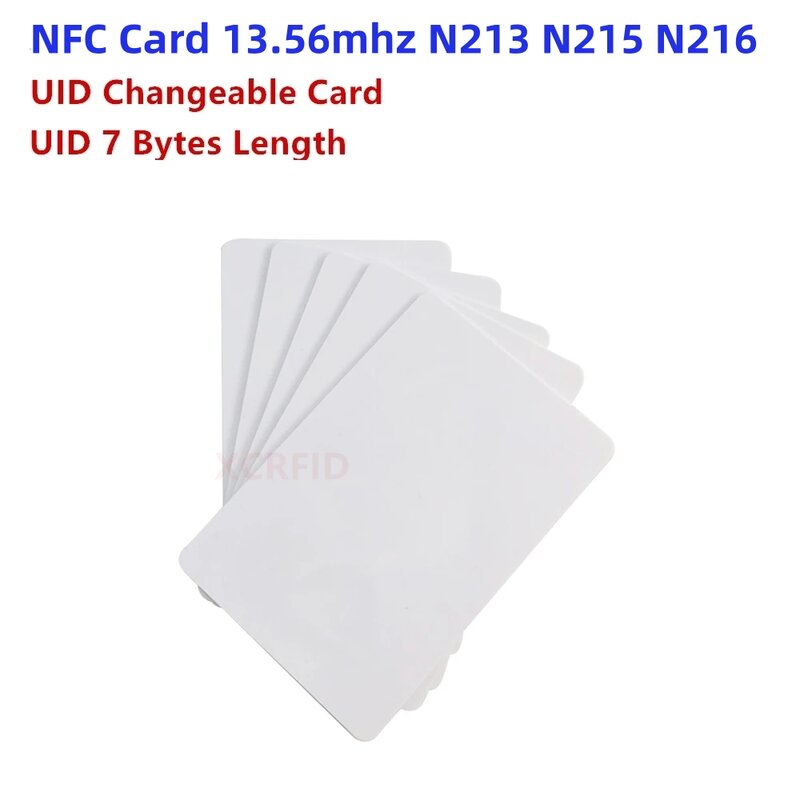 UID 변경 가능한 NFC 카드, RFID 재기록 가능 근접 카드, 복사 복제 복제, Ntag213, Ntag215, Ntag216, 13.56MHz, 7 바이트