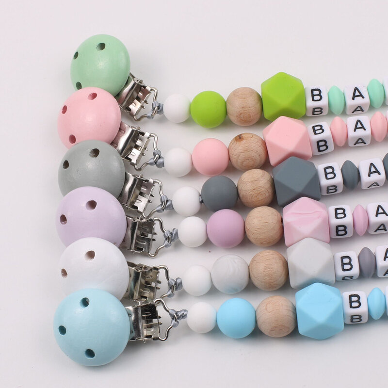 INS Baby Pacifier Clips Personalized Name Silicone Cartoon Cloud BPA Free Princess Dummy Nipple Holder Clip Custom Teething Toys