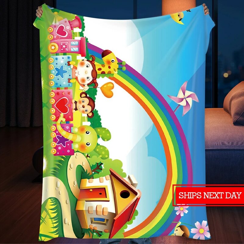 Couverture en flanelle de dessin animé personnalisée pour enfants, couverture douce bricolage pour la journée des enfants, cadeaux d'anniversaire