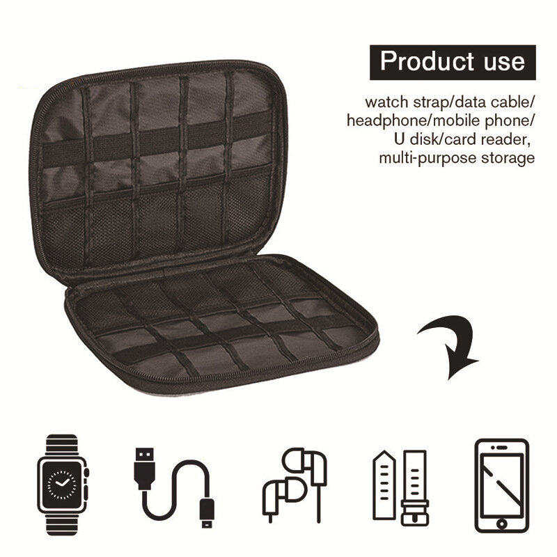 Assista Strap Storage Bag Box, Assista Strap Case, Dados Cable Travel, Smart Watch Wriststrap Organizer