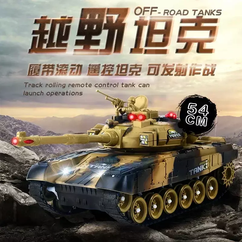 Super Grote Op Afstand Bestuurbare Tank Battle Opladen En Off-Road Rupsbanden Op Afstand Bestuurbaar Voertuig Speelgoed Cadeau Voor Jongens