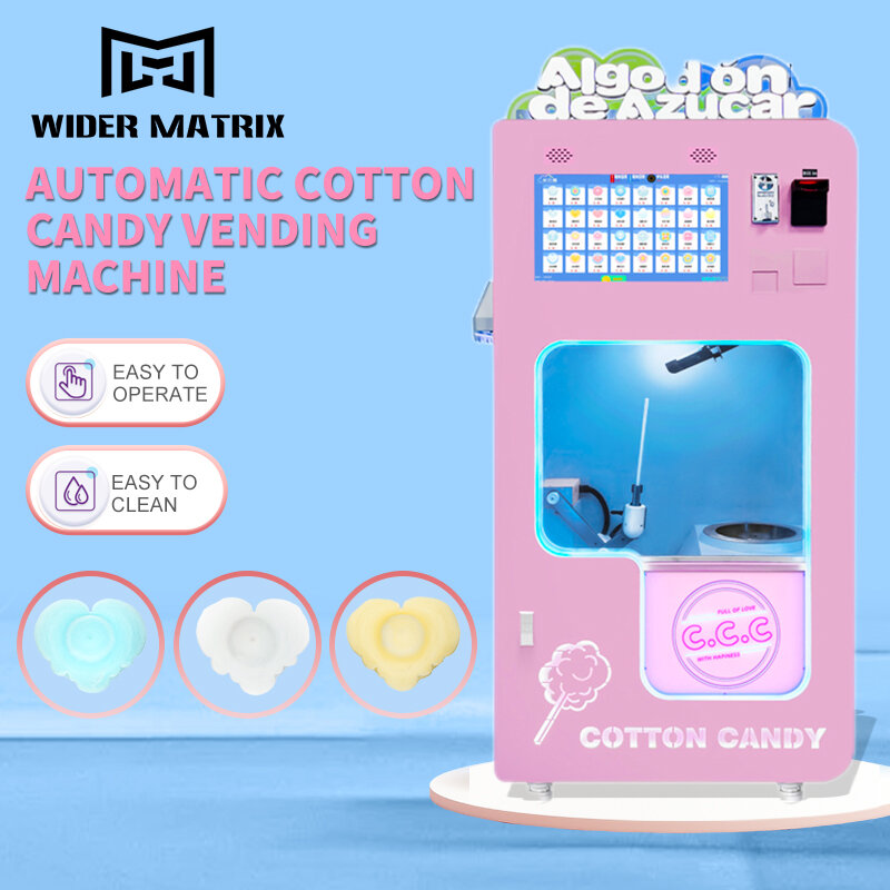 Fully Automatic Making 32 Styles Fairy Floss Cotton Candy Flower Vending Marshmallows Vending Machine On Shopping Mall For Kids