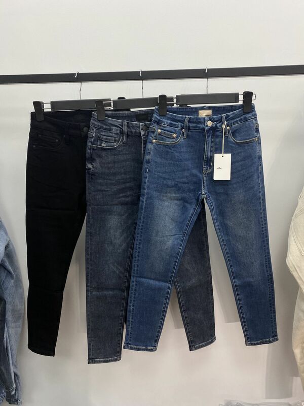 Vrouwen Hoge Taille Hoge Elastische Slanke Jeans Mode Casual Enkellange Denim Jeans