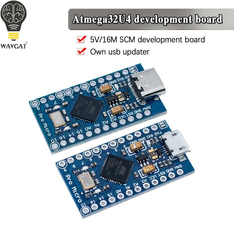 Оригинальный чип ATmega32U4 Pro Micro ATmega32U4, 5 в 16 МГц, замена ATmega328 для Arduino Pro Mini с 2-рядным штырьковым разъемом для Leonardo UNO R3