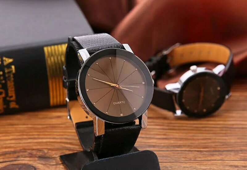 Heißer Verkauf Mode Paar Uhr Casual Männer Frauen Uhren Braun Leder Band Quarz Armbanduhren reloj hombre relogio feminino