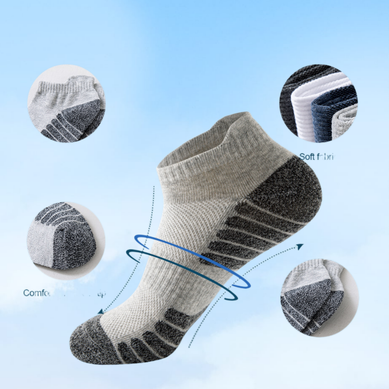 2024 New 5 Pairs/Lot Socks Ankle Athletic Running Socks Low Cut Sports Socks Breathable Cushioned Tab Socks for Men Women