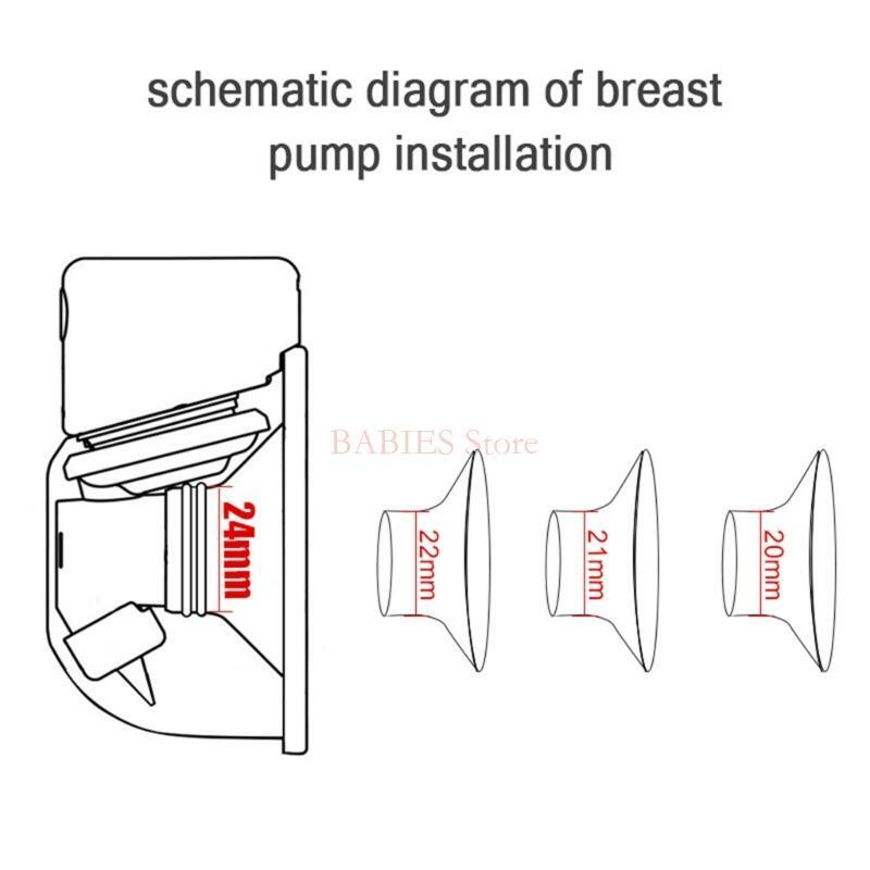 Versátil Breast Flange Fixação Leite Collector 24mm Universal Compatível Breast Conversão Insert Adapter